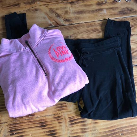 PINK Victoria's Secret Pants - Pink Victoria’s Secret bundle sweatshirt and sweatpant like leggings size large‍